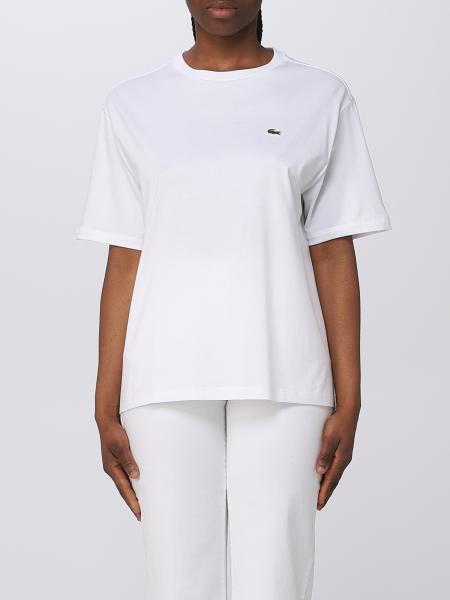 Lacoste Outlet: t-shirt for woman - White | Lacoste t-shirt TF5441 online  at GIGLIO.COM