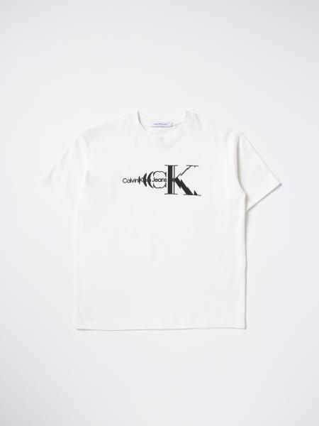 CALVIN KLEIN: t-shirt for boys - White | Calvin Klein t-shirt ...