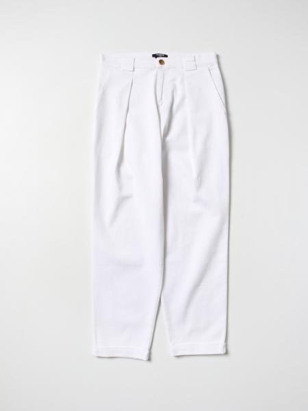 BALMAIN KIDS: pants for boys - White | Balmain Kids pants BS6R80D0039 ...