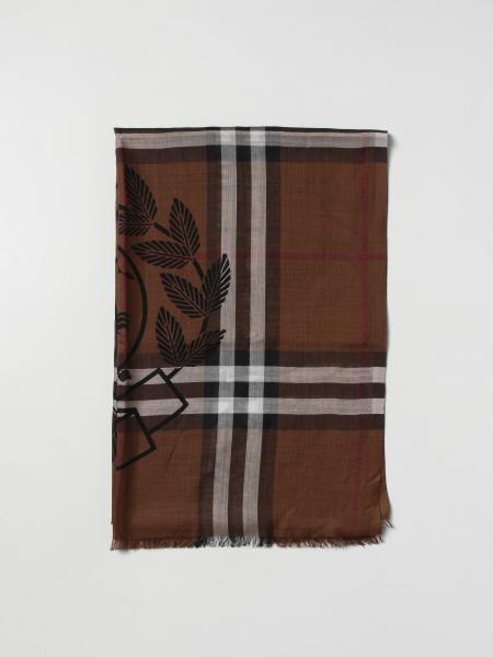 Burberry scarf in wool with check print and all over logo
