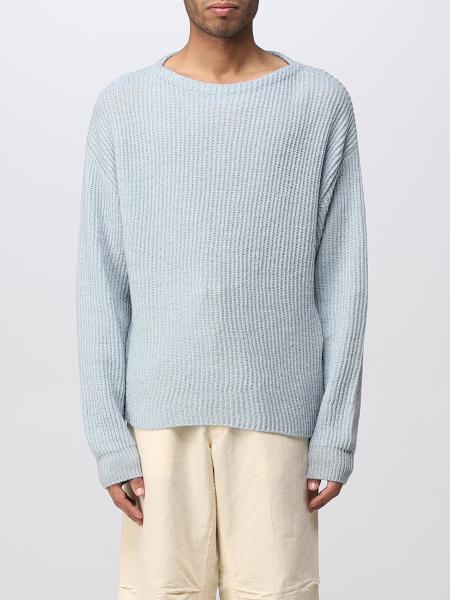 AURALEE: sweater for man - Gnawed Blue | Auralee sweater A23SP01FK ...