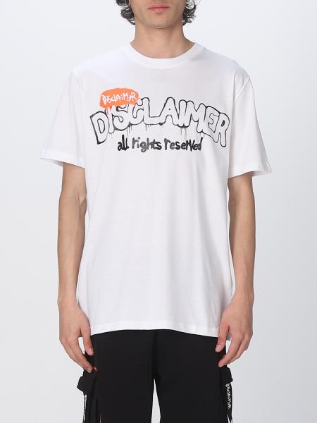 DISCLAIMER: t-shirt for man - White | Disclaimer t-shirt 22EDS53488 ...