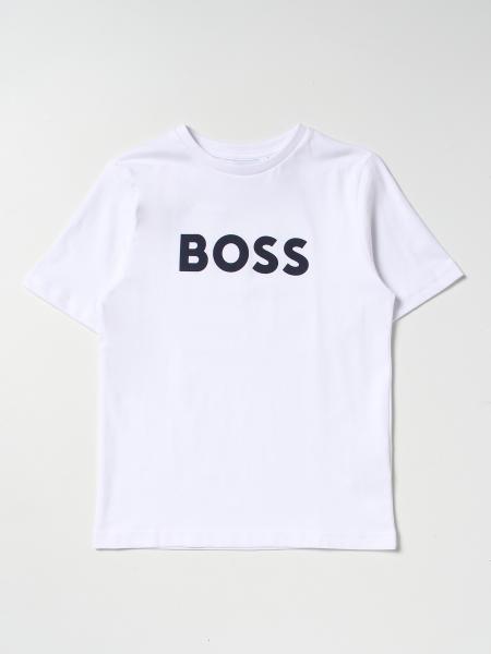 BOSS KIDSWEAR Boys White Long Sleeve Poplin Shirt main image 1