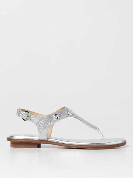Michael Kors scarpe: Sandalo Plate Thong Michael Michael Kors in pelle sintetica con placca logo