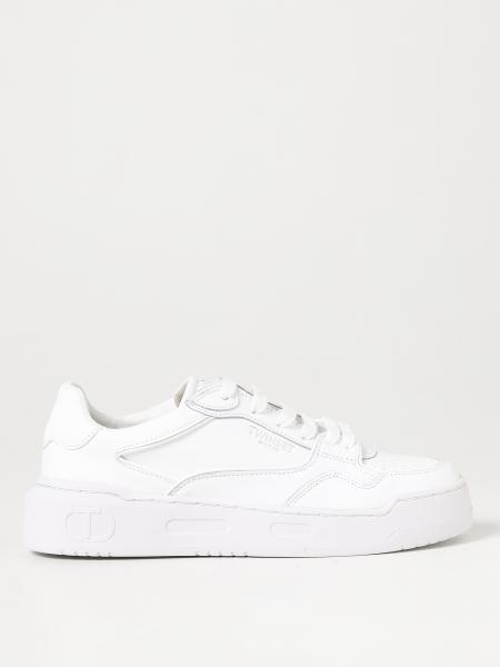 TWINSET: sneakers in leather and synthetic leather - White | Twinset ...