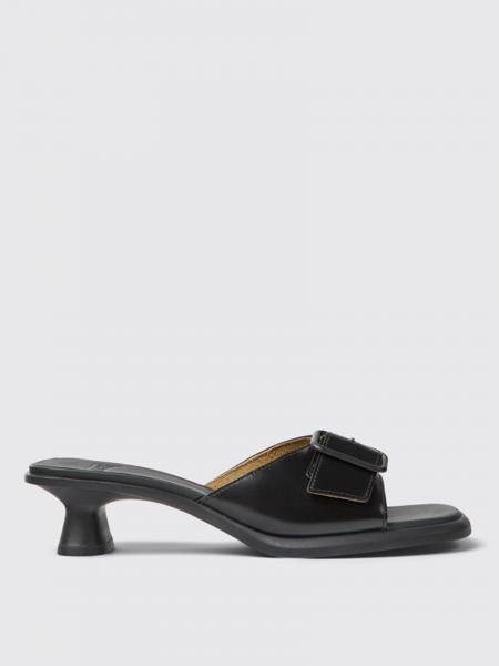 CAMPER: Dina mules in leather - Black | Camper flat sandals K201493-001 ...