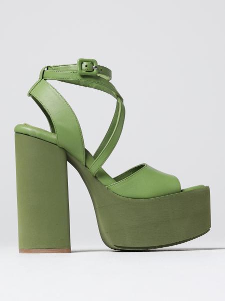 PALOMA BARCELÒ: heeled sandals for woman - Grass Green | Paloma Barcelò ...