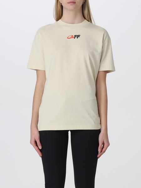 OFF-WHITE: t-shirt for woman - Beige | Off-White t-shirt ...