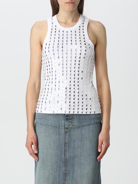 GANNI: top for woman - White | Ganni top T3560 online on GIGLIO.COM