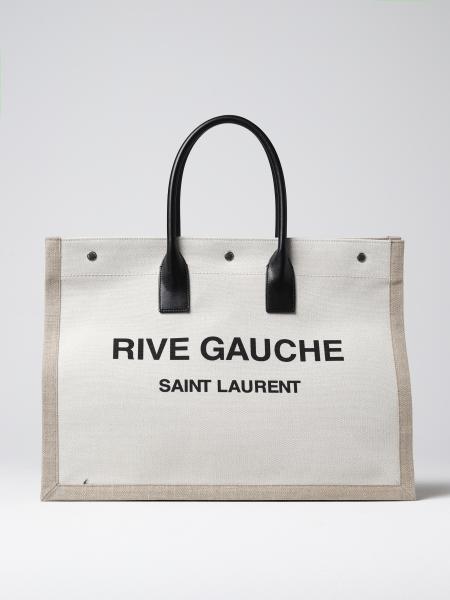 Borsa Yves Saint Laurent: Borsa Rive Gauche Saint Laurent in canvas riciclata con logo
