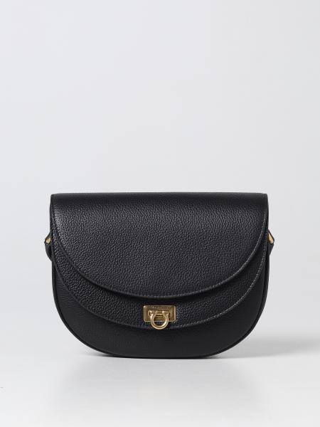 FERRAGAMO: shoulder bag for woman - Black | Ferragamo shoulder bag ...