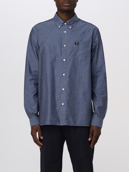 FRED PERRY: shirt for man - Blue | Fred Perry shirt M5650 online at ...