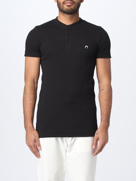 MARINE SERRE: polo shirt for man - Black | Marine Serre polo shirt ...