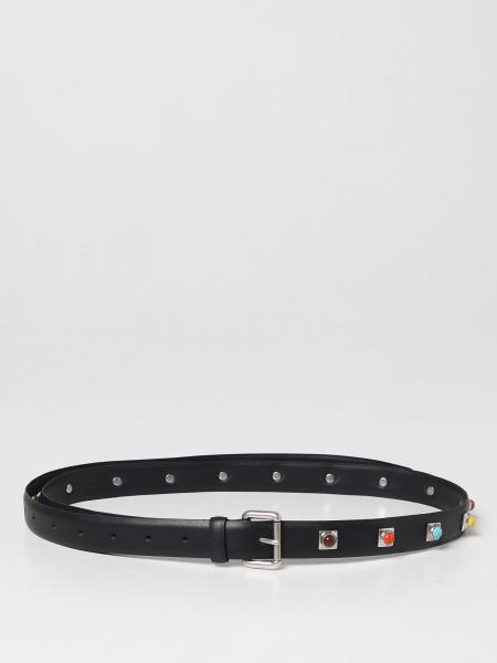 Crown Me Etro leather belt with studs and cabochon stones