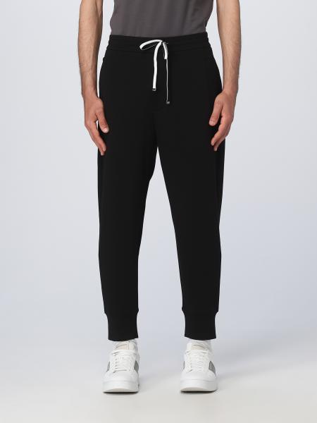 Emporio Armani Outlet: pants in cotton blend - Black | Emporio Armani ...