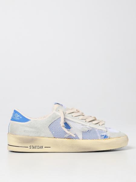 GOLDEN GOOSE: Stardan sneakers in used suede and nylon - Blue | Golden ...