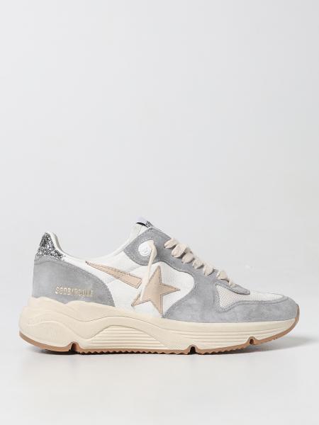 GOLDEN GOOSE: Sneakers Running Sole in pelle e mesh used - Bianco ...