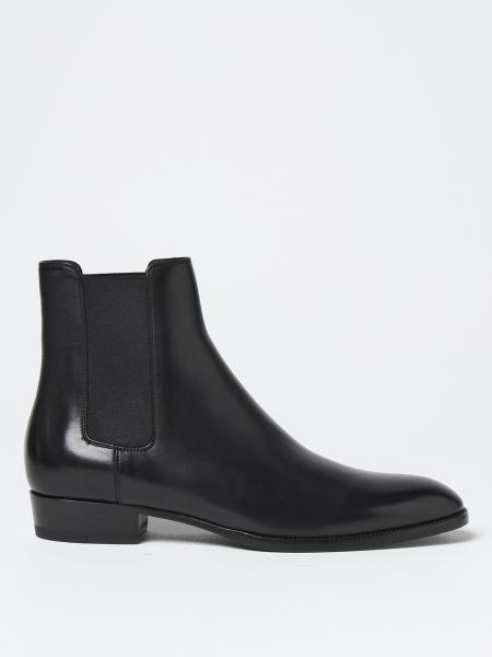 SAINT LAURENT: Wyatt leather ankle boots - Black | Saint Laurent boots ...