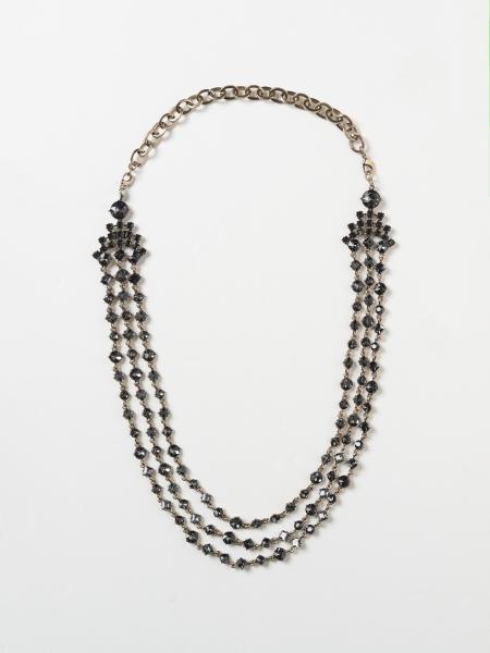 Collana Afosi S Max Mara in metallo con strass incastonati
