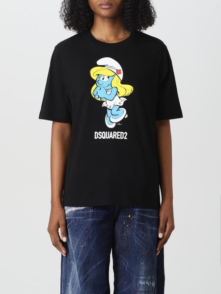 DSQUARED2: Smurfs One Life One Planet X cotton t-shirt - Black