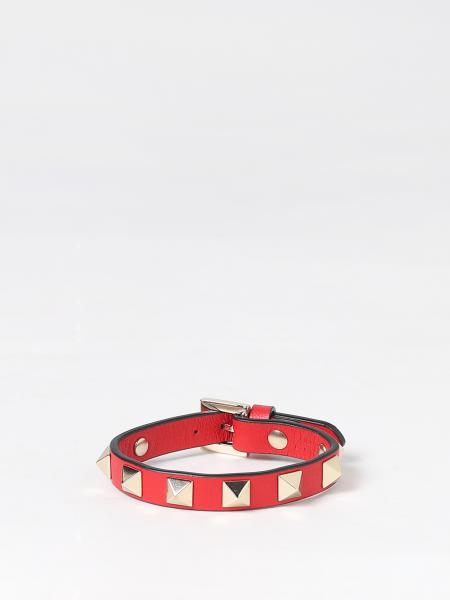 Udstyre de sorg VALENTINO GARAVANI: Rockstud leather bracelet - Red | Valentino Garavani  jewel 2W0J0255VIT online on GIGLIO.COM