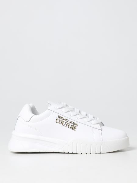 VERSACE JEANS COUTURE: sneakers in synthetic leather - White | Versace ...