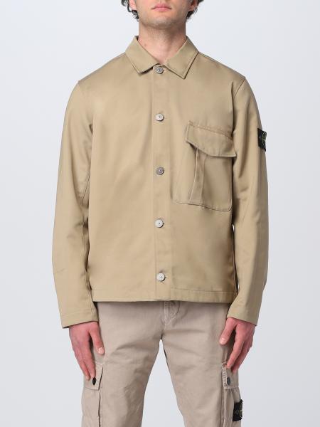 Camicia Stone Island in gabardine di misto cotone
