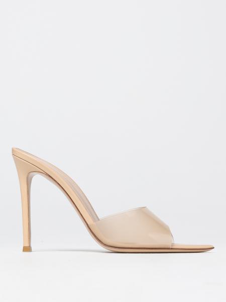 GIANVITO ROSSI: heeled sandals for woman - Beige | Gianvito Rossi ...