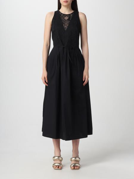 Twinset Outlet: dress in poplin - Black | Twinset dress 231TT2080 ...