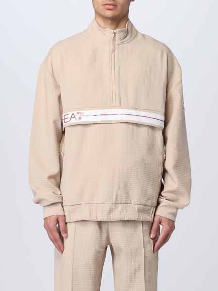 EA7: sweatshirt for man - Beige | Ea7 sweatshirt 3RPM68PN6ZZ online at ...