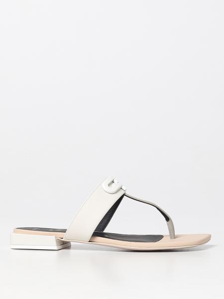 FURLA: flat sandals for woman - Ivory | Furla flat sandals ...