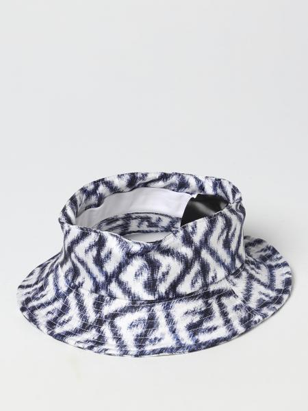 Visiera Fendi in seta con monogram FF all over