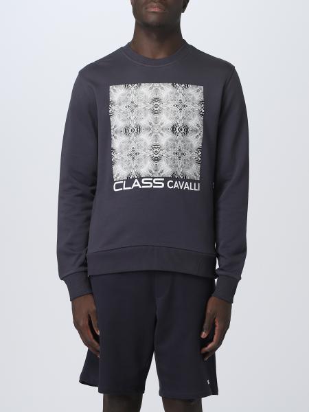 CLASS ROBERTO CAVALLI: sweatshirt for men - Blue | Class Roberto Cavalli  sweatshirt PXT66H-CF050 online at GIGLIO.COM