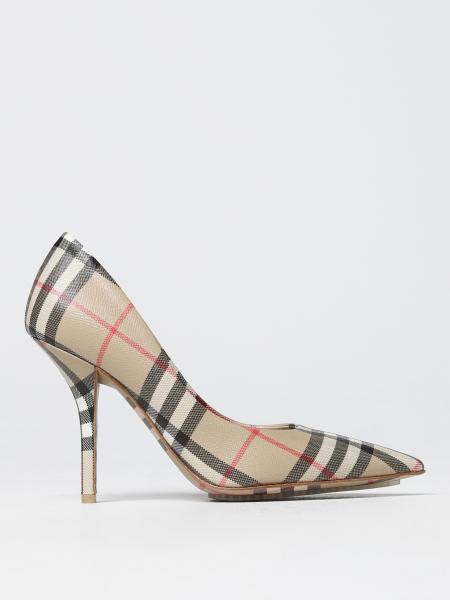 Pump Aubry Burberry in tessuto spalmato