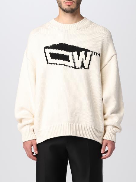 OFF-WHITE: sweater for man - White | Off-White sweater OMHE153S23KNI002 ...