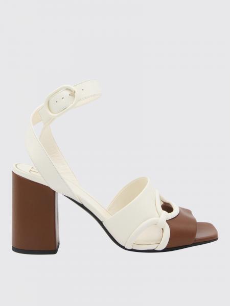 VALENTINO GARAVANI: heeled sandals for woman - Ivory | Valentino ...