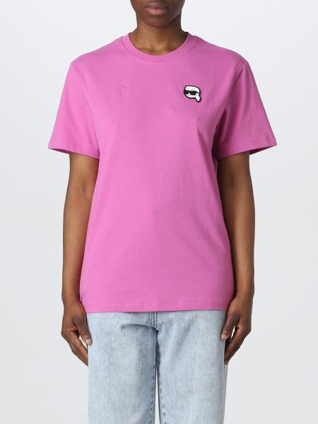 KARL LAGERFELD: t-shirt for woman - Pink | Karl Lagerfeld t-shirt ...