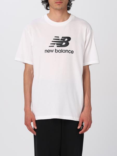 NEW BALANCE: t-shirt for man - White | New Balance t-shirt MT31541WT ...