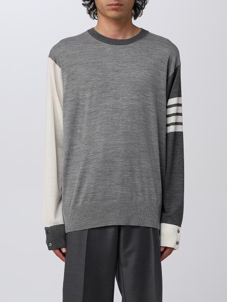THOM BROWNE: sweater for man - Grey | Thom Browne sweater MKA002FY1014 ...