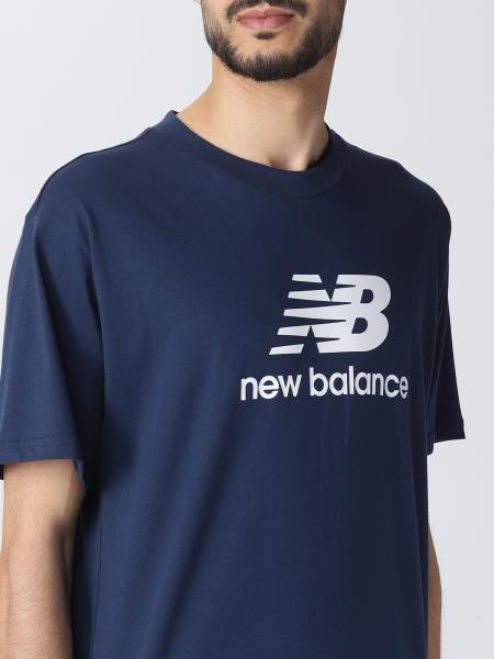NEW BALANCE: t-shirt for man - Blue | New Balance t-shirt MT31541NNY ...
