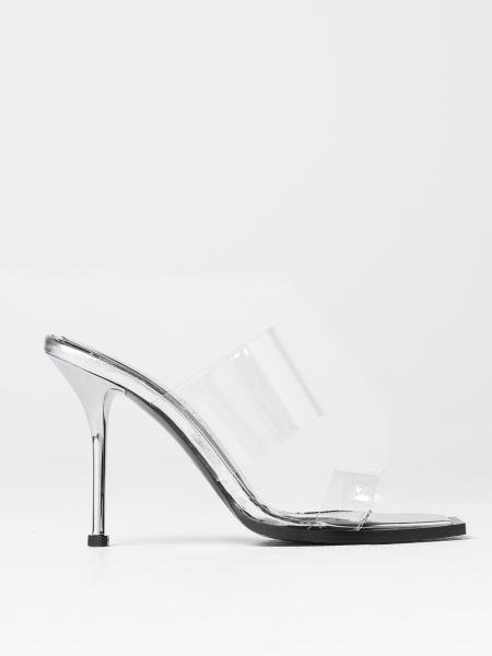 Alexander Mcqueen Outlet: sandal in laminated leather - Silver  Alexander  Mcqueen heeled sandals 734993W4WG1 online at