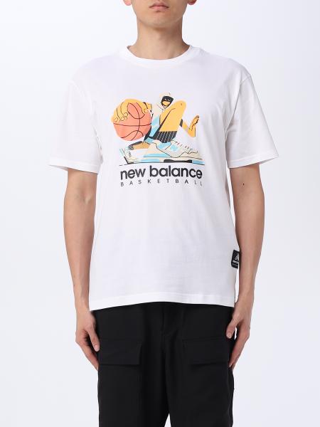 NEW BALANCE: t-shirt for man - White | New Balance t-shirt MT31589WT ...
