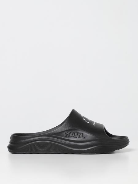 KARL LAGERFELD: flat sandals for woman - Black | Karl Lagerfeld flat ...