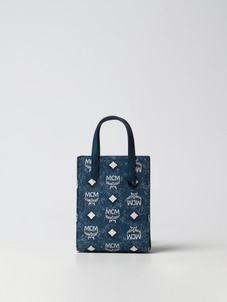 MCM: mini bag for woman - Blue  Mcm mini bag MMTDSTA02 online at