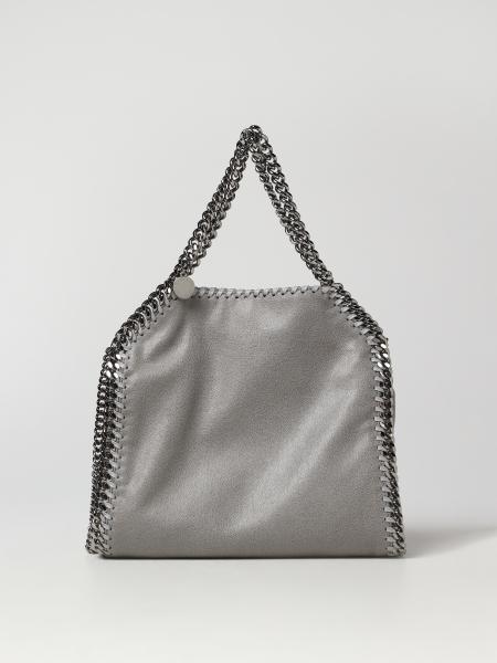 STELLA MCCARTNEY: Falabella bag in cracklè synthetic leather - Grey ...