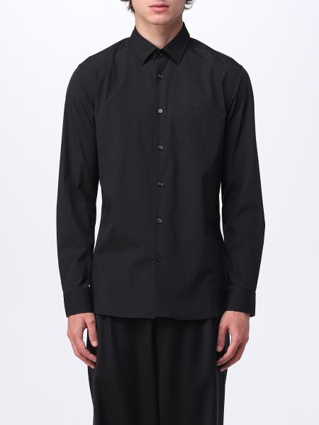BURBERRY: shirt in stretch cotton poplin - Black | Burberry shirt ...