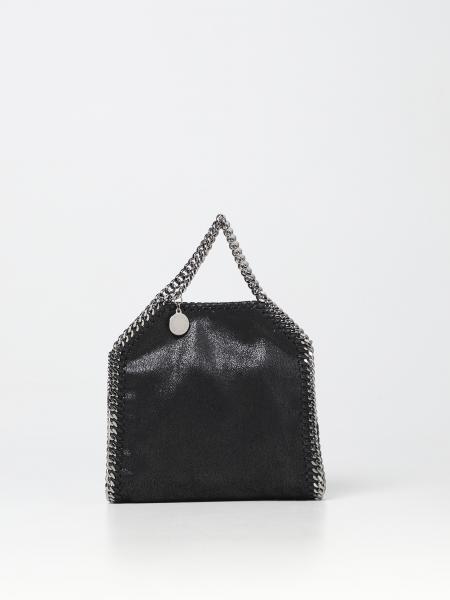 STELLA MCCARTNEY: Falabella bag in cracklè synthetic leather - Black ...