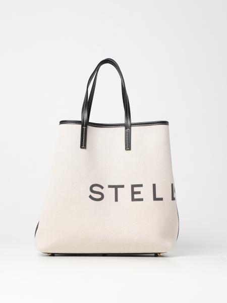 STELLA MCCARTNEY: bag in canvas with logo - Beige | Stella Mccartney ...