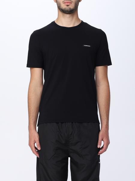 VERSACE: t-shirt for man - Black | Versace t-shirt 10081511A05634 ...