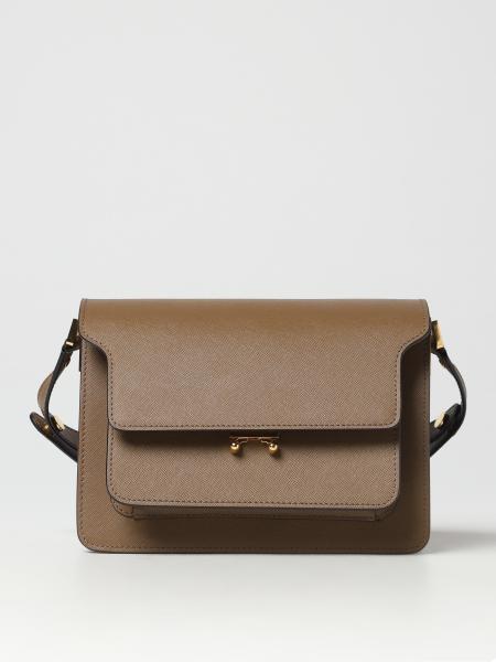 MARNI Trunk bag in saffiano leather Brown Marni crossbody